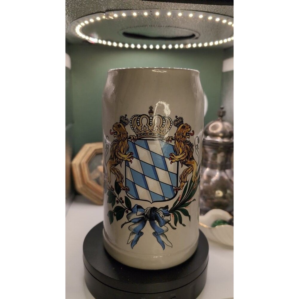 Vintage Bavarian Beer Stein with Coat of Arms